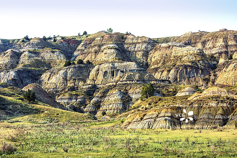 西奥多·罗斯福国家公园北部荒地岩层，北达科他州图片素材
