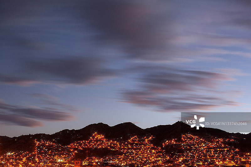 库斯科夜间城市风光图片素材