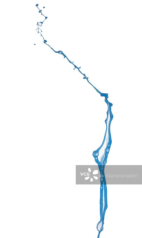白色背景上飞溅的蓝色油漆图片素材
