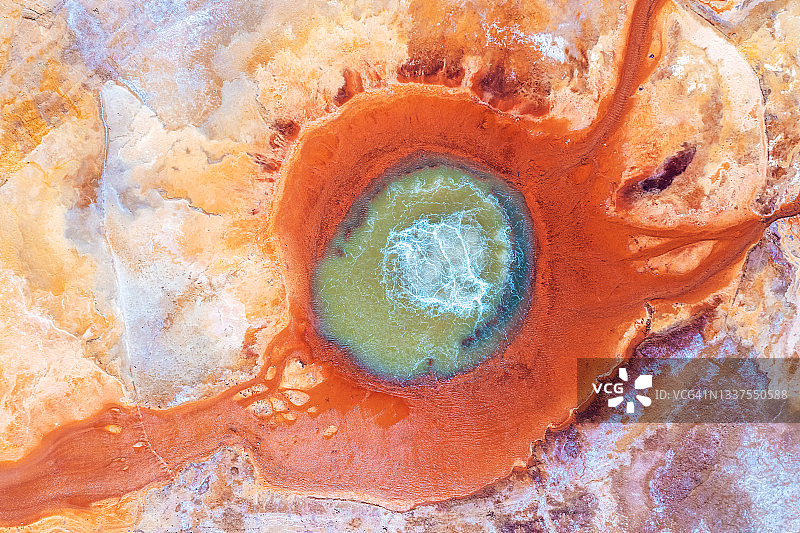 青海茫崖的艾肯泉，神奇的景观泉眼图片素材