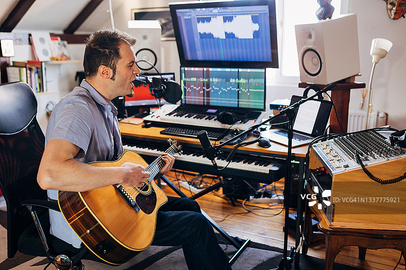 在音乐工作室的励志时光图片素材