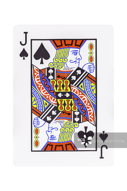 黑桃J扑克牌白色背景抠图路径图片素材