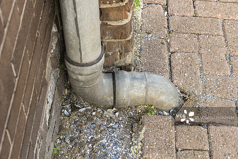 落水管排水口特写图片素材