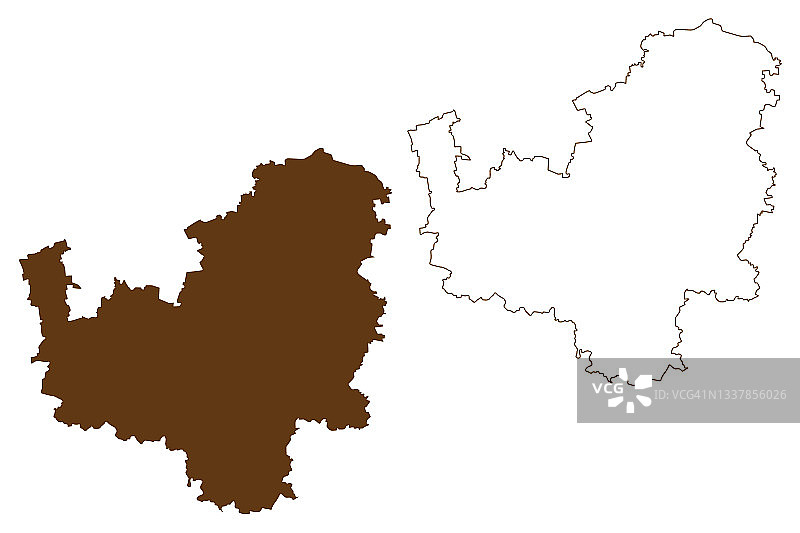 莱比锡行政区划地图矢量插图图片素材