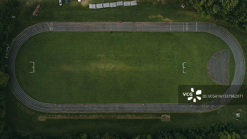 足球场跑道航拍图片素材