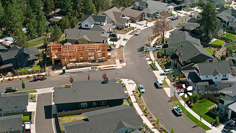 俄勒冈州本德市住宅区航拍图片素材
