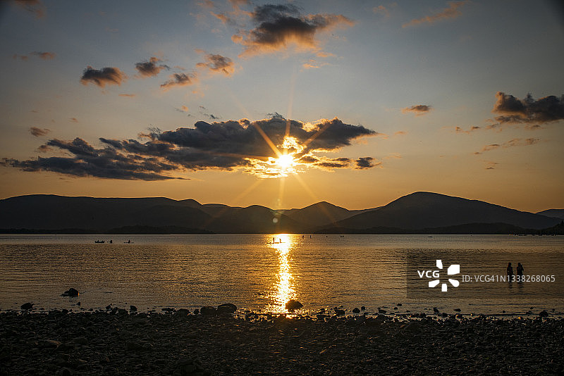 洛蒙德湖米拉罗奇湾日落图片素材