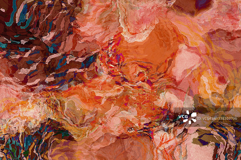 抽象流体橙色波浪曲线组合秋色背景图片素材