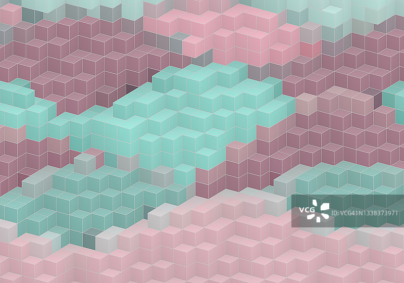 3D抽象多边形立方体图案背景，彩色抽象波浪图片素材