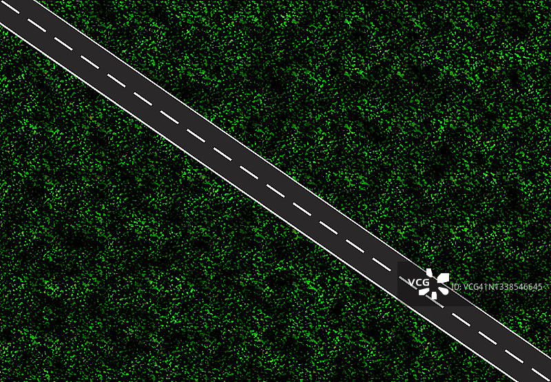 笔直的道路穿过森林插画图片素材