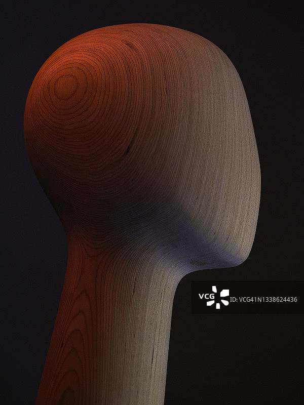木制头像侧面轮廓图片素材