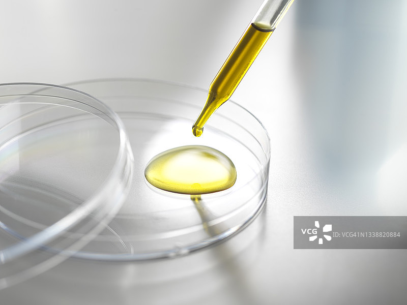 含精油的培养皿和移液器图片素材