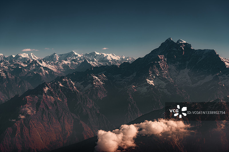 喜马拉雅山脉风光，珠穆朗玛峰地区，尼泊尔图片素材