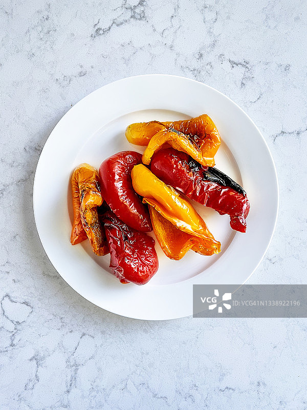 烤甜椒盘图片素材