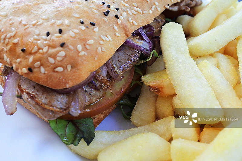 牛肉排三明治图片素材