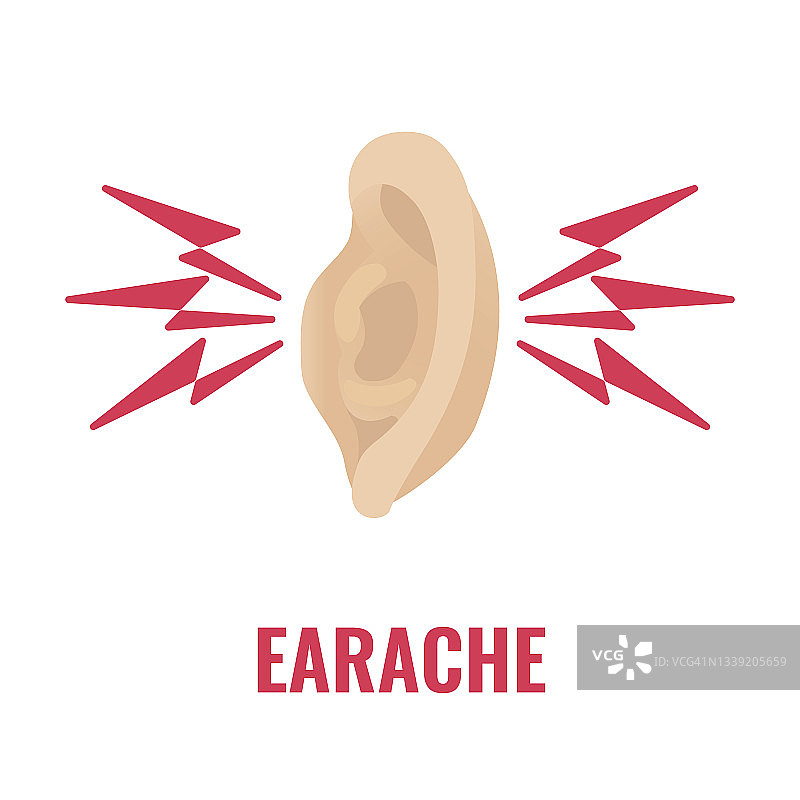 耳痛概念图图片素材