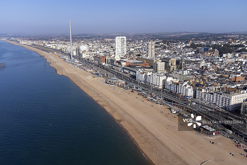 布莱顿海滩的鸟瞰图图片素材