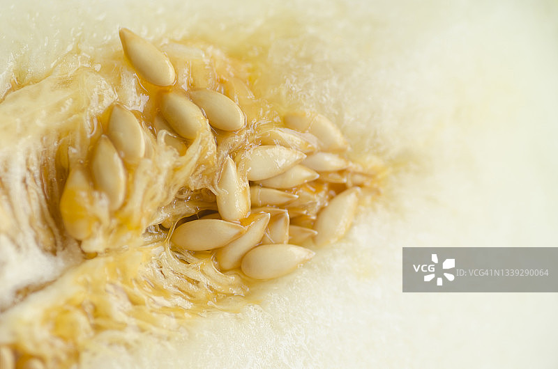 西班牙绿色甜瓜的特写镜头图片素材