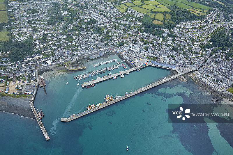 纽林港和彭赞斯郊区的鸟瞰图图片素材