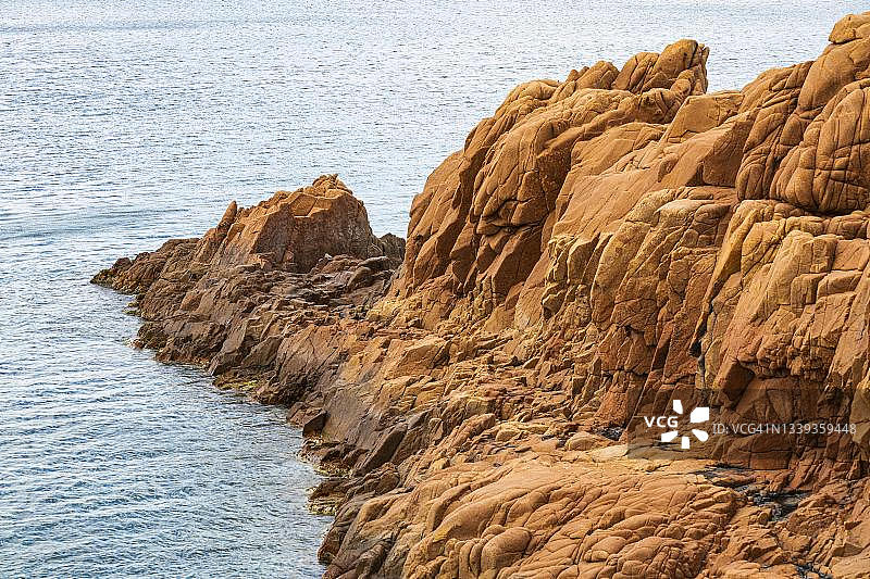 意大利撒丁岛阿尔巴塔克斯卡波贝拉维斯塔红崖图片素材