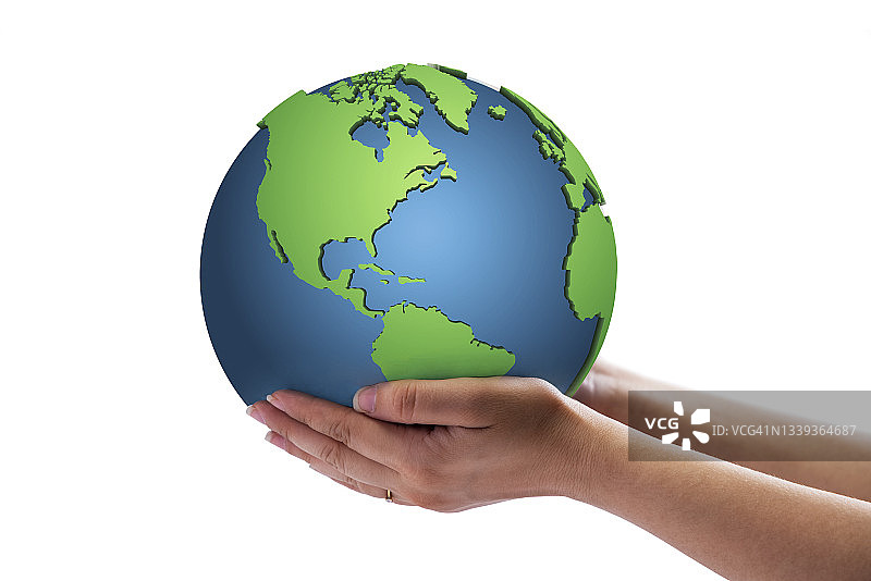 手持地球图片素材