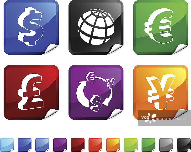 世界货币交易免版税矢量图标贴纸图片素材