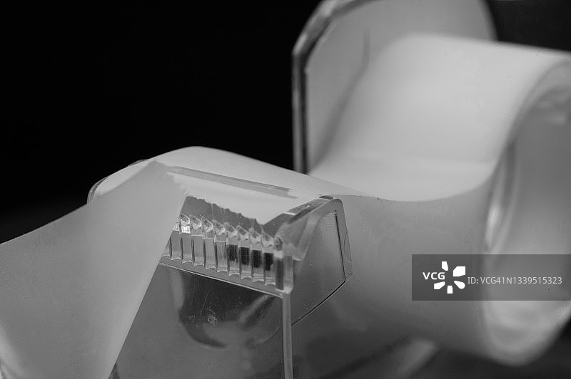 一次性透明胶带分配器（黑白）图片素材