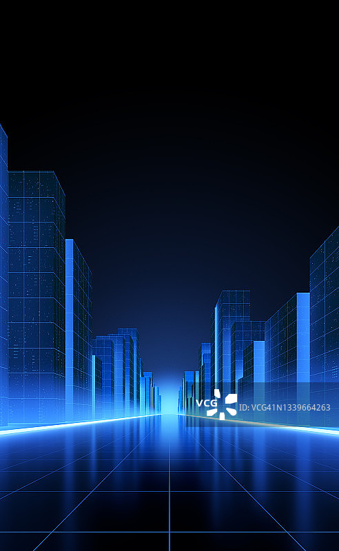 虚拟城市天际线图片素材