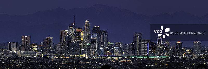 洛杉矶夜景天际线图片素材