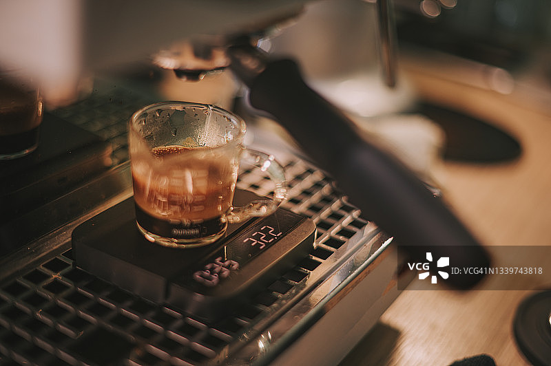 咖啡机浓缩咖啡机特写图片素材