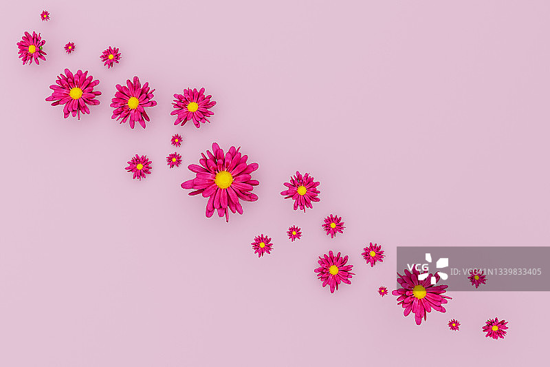 红色花朵3D卡通渲染紫色背景图片素材