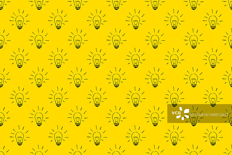 复古白炽灯泡点亮背景图案设计图片素材