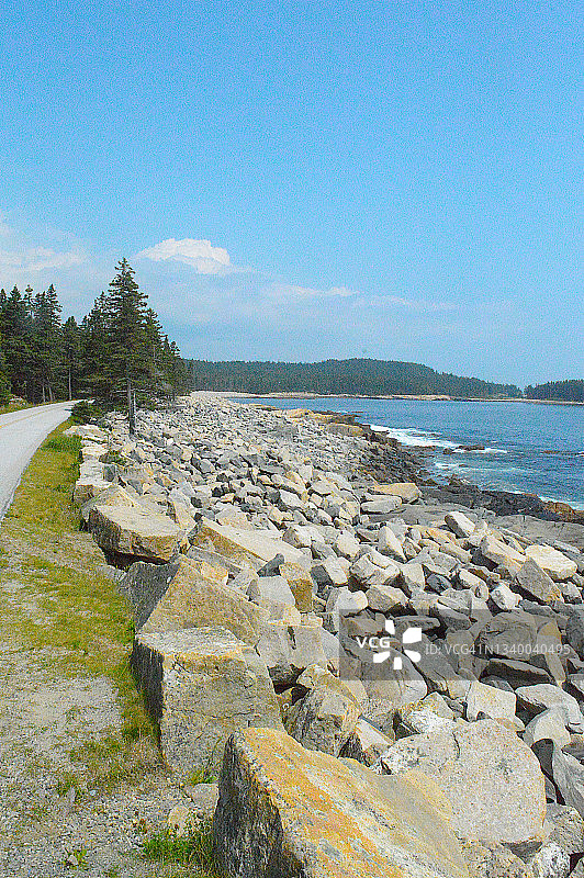 缅因州阿卡迪亚国家公园的斯库迪克半岛图片素材