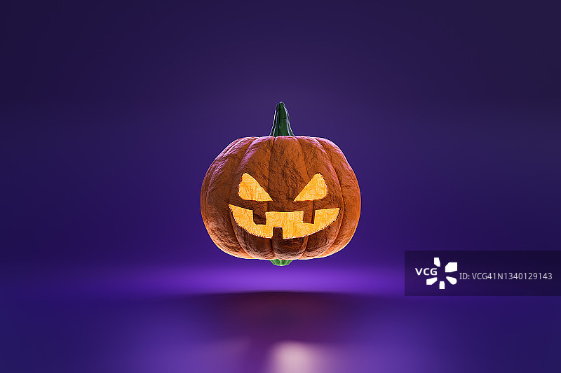 带灯的装饰性万圣节南瓜图片素材