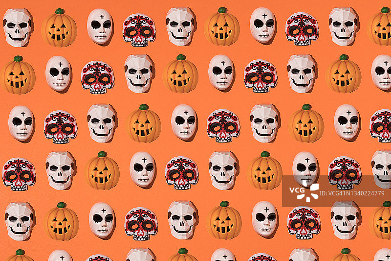 万圣节骷髅南瓜亡灵节图案图片素材