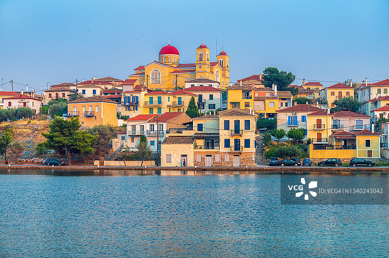 希腊加拉克西迪的彩色建筑图片素材