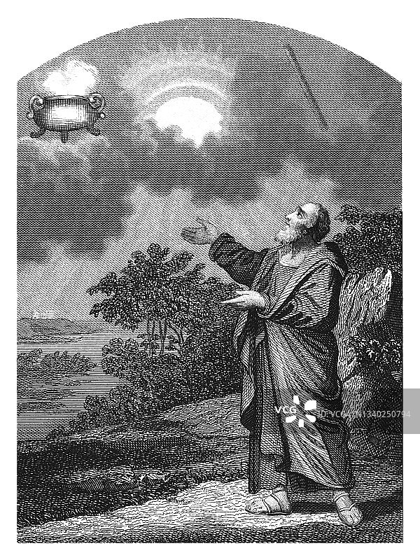 耶利米幻象雕刻插画图片素材