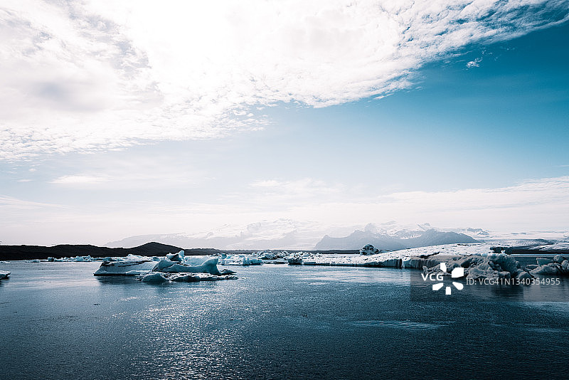 冰岛杰古沙龙冰川泻湖夏季冰山图片素材