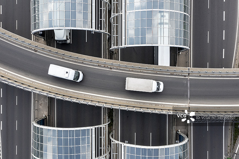 多层高速公路航拍俯视图图片素材