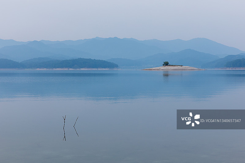韩国大清湖日出景观图片素材