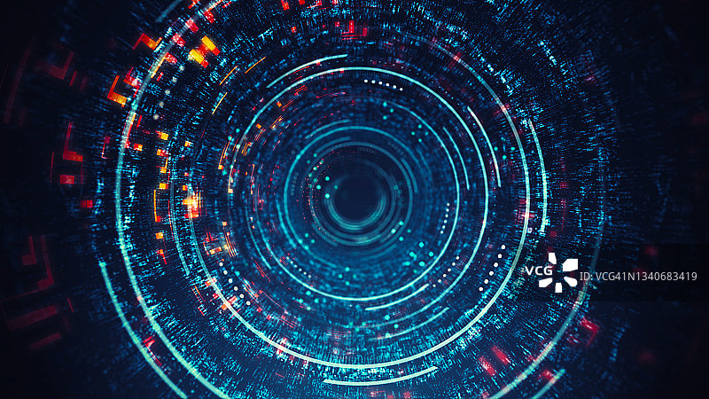 抽象圆形数据隧道图片素材