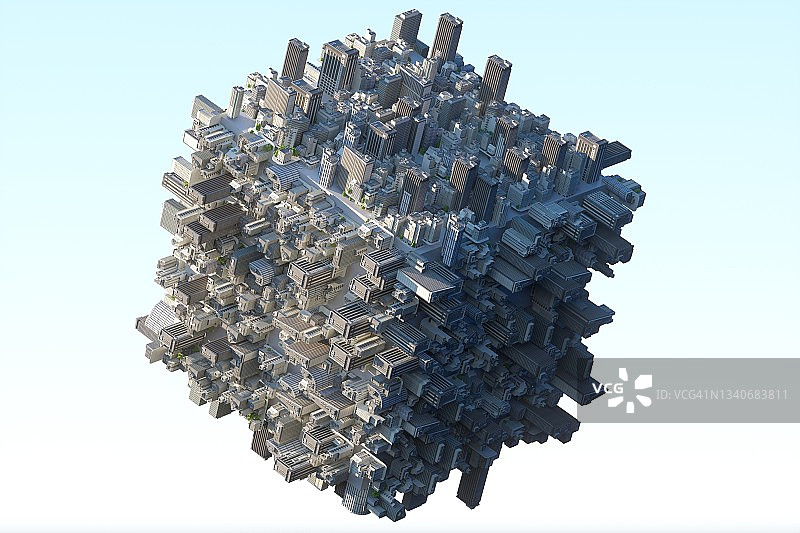 未来城市立方体图片素材