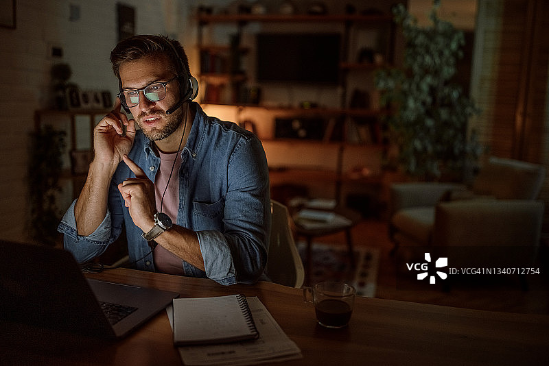 在家工作的客户代表图片素材