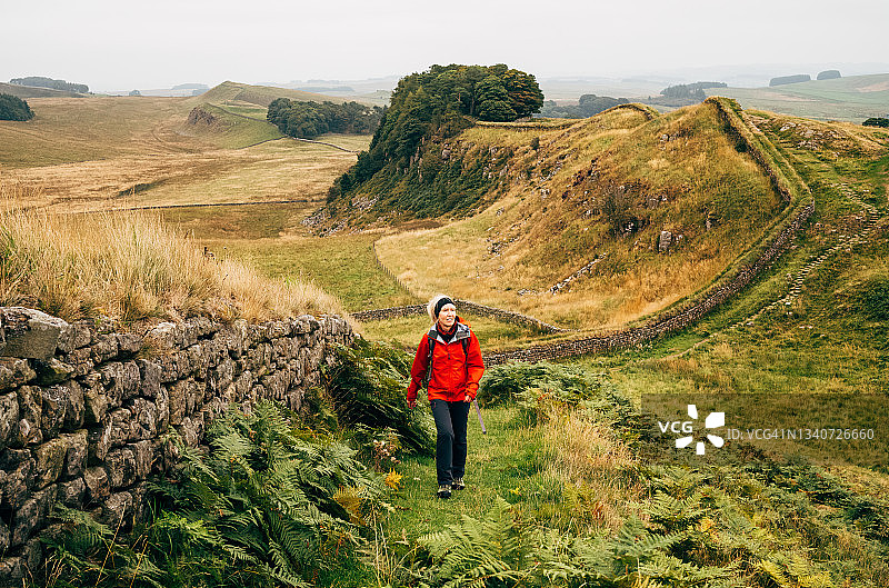 英格兰哈德良长城徒步图片素材