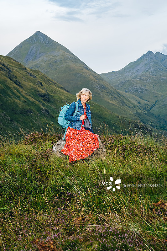 在苏格兰格兰希尔的女人图片素材