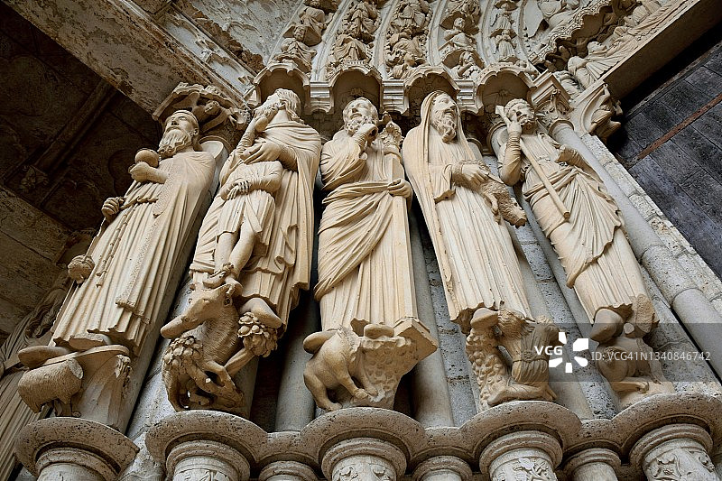 沙特尔大教堂的门面图片素材