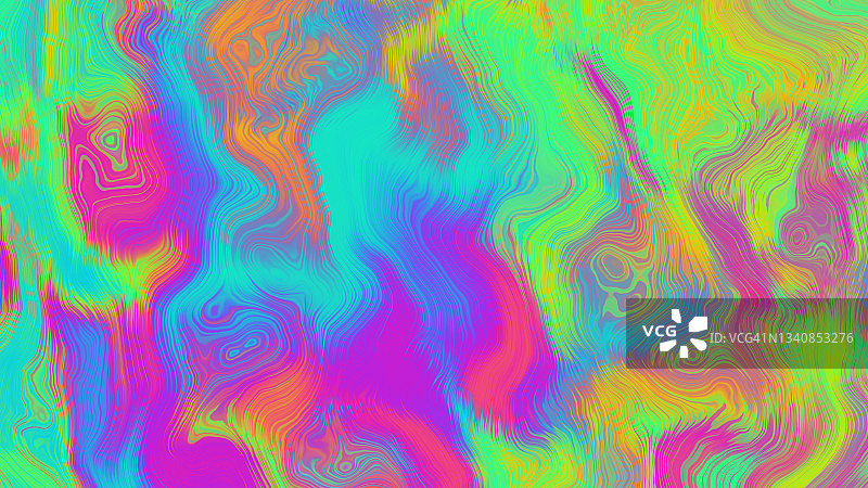 肥皂泡光油形成的抽象全息霓虹动态波纹背景图片素材