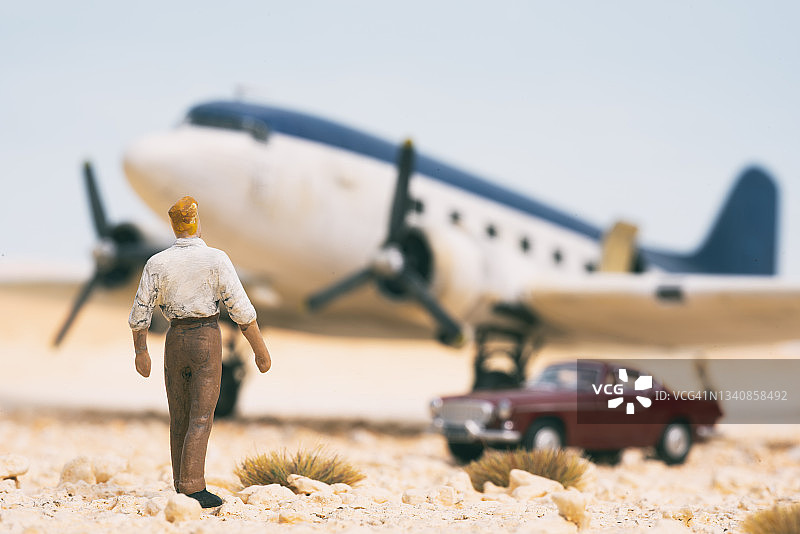 迷你男人和DC-3达科他图片素材