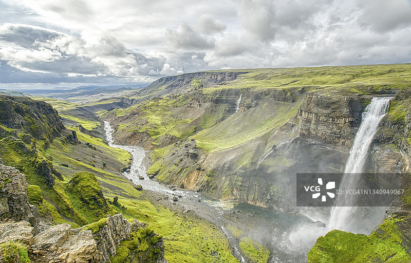 欧洲冰岛的海福斯瀑布和格兰尼瀑布图片素材