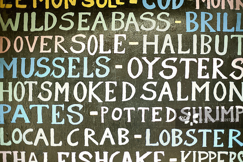 手绘海鲜品类标志图片素材